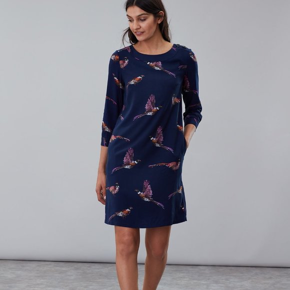 Joules Dresses & Skirts - Joules Pheasant Print Daisy Dress Navy Blue US 6
